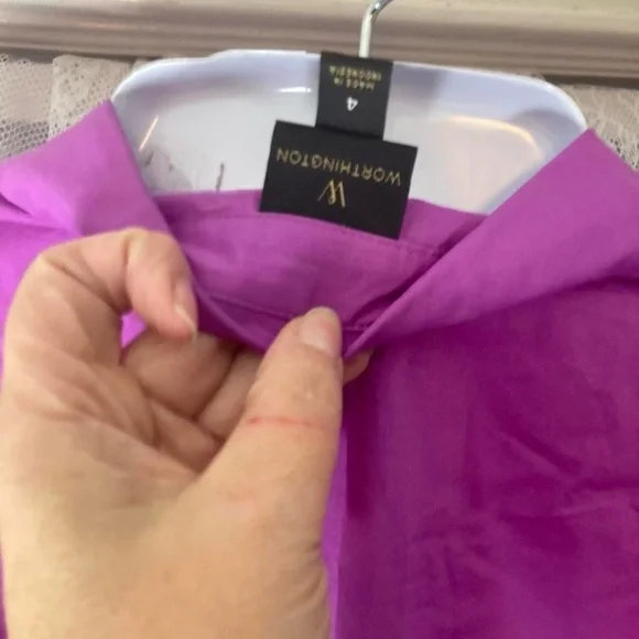 Purple button-up shirt with a relaxed fit Worthington 4 - Picture 4 of 4